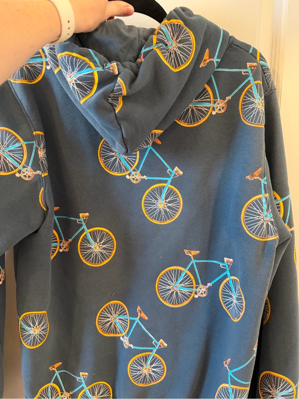Fox Amsterdam Bicycle Graphic Hoodie - Teal & Yellow on Charcoal - Picture 2 of 4